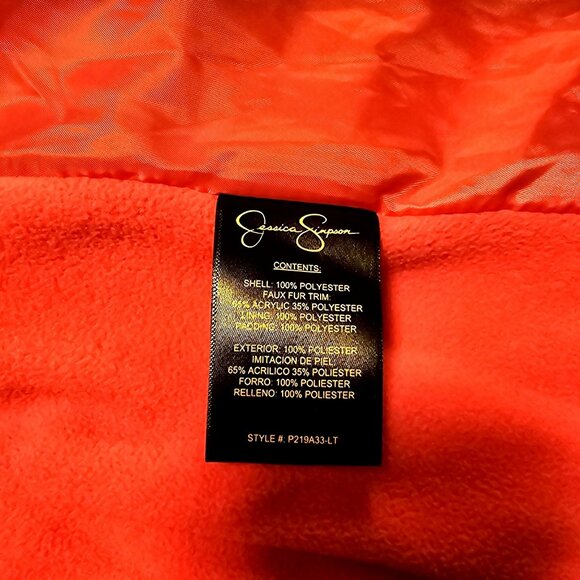 Girls Warm Puffer Jacket With Faux Fur Hood Star Print Size 7/8 - Picture 11 of 15